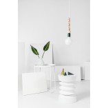 Lampa Wisząca Drewniana Loft Zielona | Kolorowe Kable