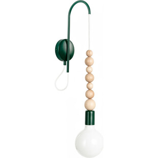 Kinkiet Loft Zielony Drewno | Kolorowe Kable - Sklep Lamp