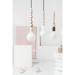 Lampa Wisząca Drewniana Loft Sfarer | Jasnoszary Kolor