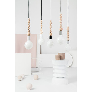 Lampa Wisząca Drewniana Loft Sfarer | Jasnoszary Kolor