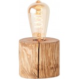 Lampa stołowa drewniana Trabo Brilliant - Rustikalny design