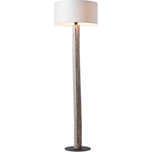 Lampa podłogowa drewniana Jimena sosna szara / biały Brilliant