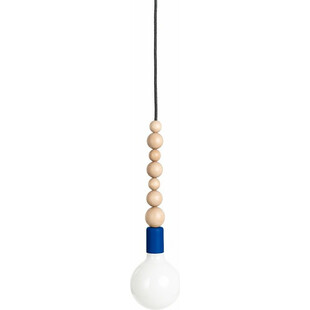 Lampa drewniana wisząca Loft Sfarer | Niebieski, Drewno, E27