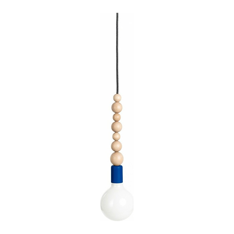 Lampa drewniana wisząca Loft Sfarer | Niebieski, Drewno, E27