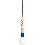 Lampa drewniana wisząca Loft Sfarer | Niebieski, Drewno, E27