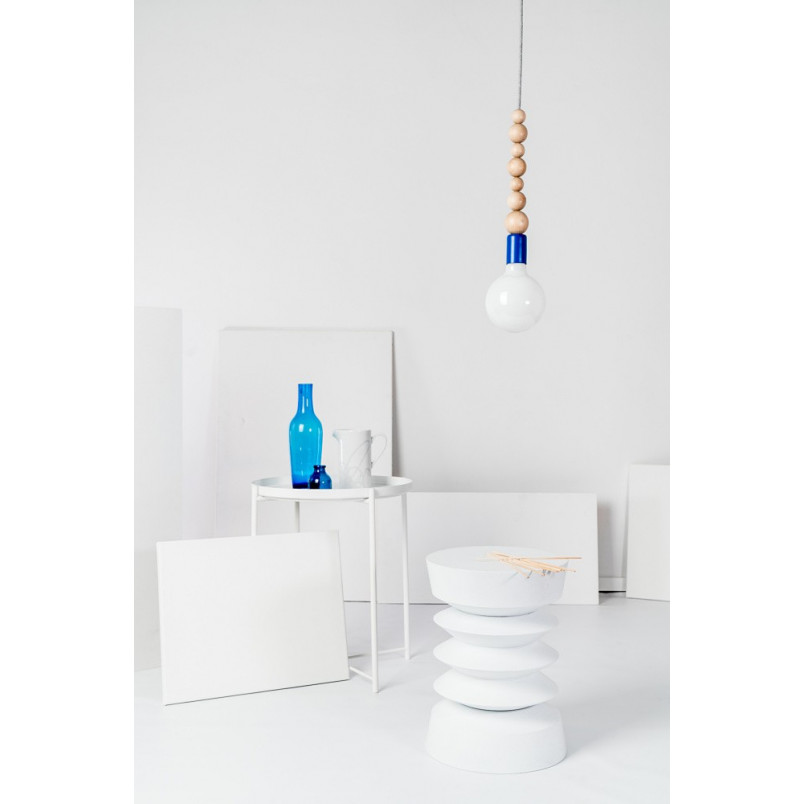 Lampa drewniana wisząca Loft Sfarer | Niebieski, Drewno, E27