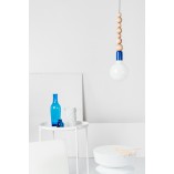 Lampa drewniana wisząca Loft Sfarer | Niebieski, Drewno, E27