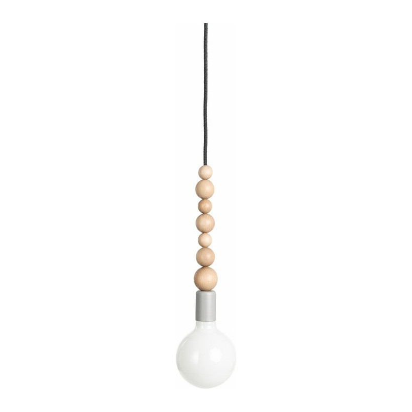 Lampa Wisząca Drewniana Loft Sfarer | Szary | Kolorowe Kable