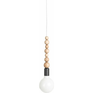 Lampa Drewniana Wisząca Loft Sfarer | Szara, Drewno, E27