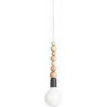 Lampa Drewniana Wisząca Loft Sfarer | Szara, Drewno, E27