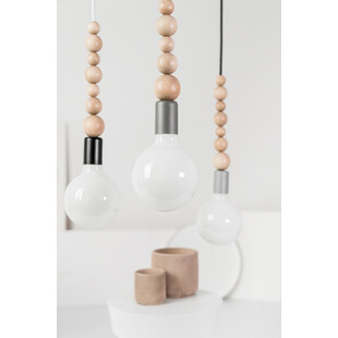 Lampa Drewniana Wisząca Loft Sfarer | Szara, Drewno, E27