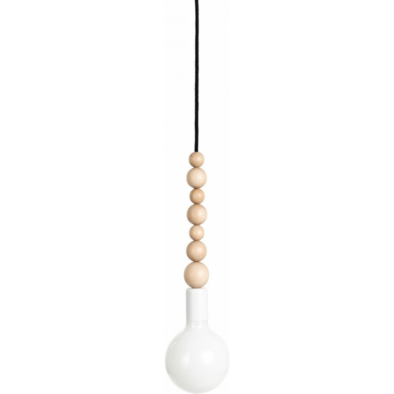 Lampa Wisząca Drewniana Loft Sfarer | Biały, Drewno, E27