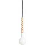 Lampa Wisząca Drewniana Loft Sfarer | Biały, Drewno, E27