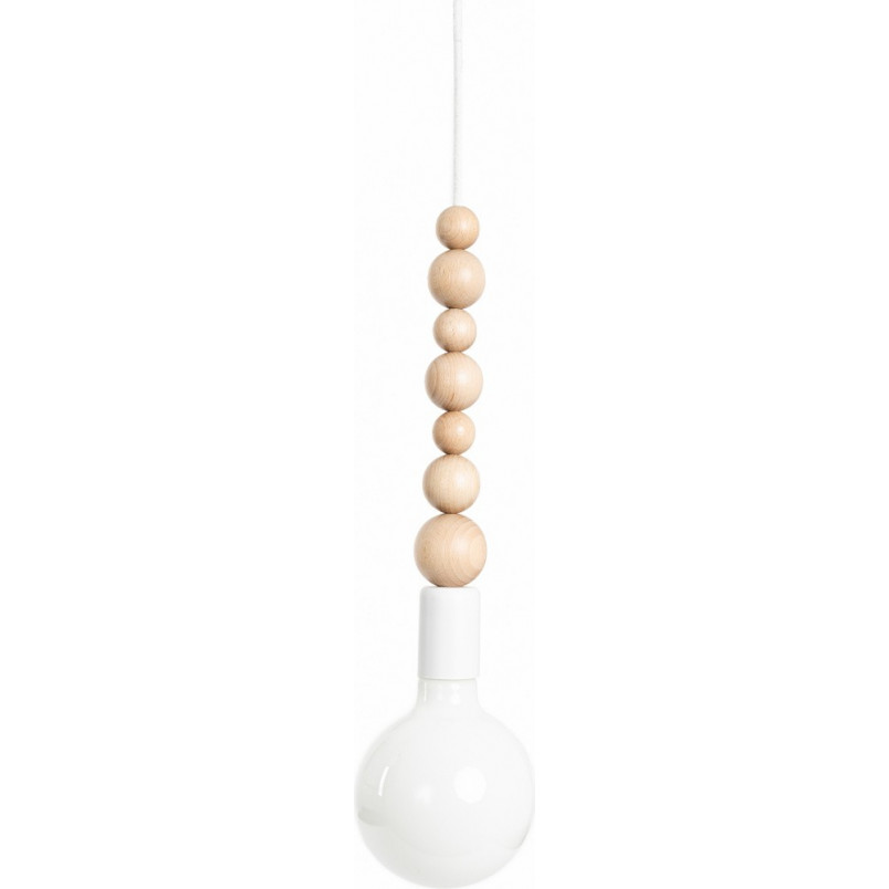 Lampa Drewniana Wisząca "Pająk" Loft Sfarer II - Biała | Kolorowe Kable