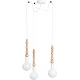 Lampa wisząca "Pająk" Loft Sfarer III - Drewno, Biały | Kolorowe Kable