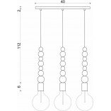 Lampa Wisząca Drewniana Loft Sfarer III - Biały / Biała Perła