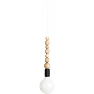 Lampa Wisząca Drewniana Loft Sfarer | Czarny/Biały | Kolorowe Kable