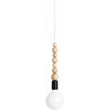 Lampa Wisząca Drewniana Loft Sfarer | Czarny/Biały | Kolorowe Kable