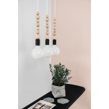 Lampa Wisząca Drewniana Loft Sfarer | Czarny/Biały | Kolorowe Kable
