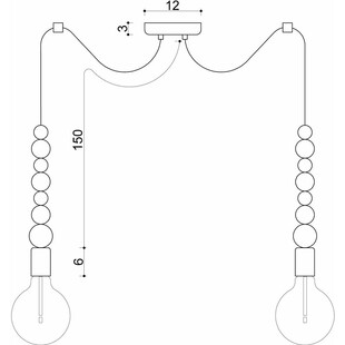 Lampa Wisząca "Pająk" Loft Sfarer II | Czarna, Drewno | Kolorowe Kable