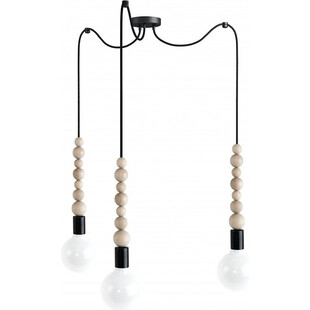 Lampa wisząca "Pająk" Loft Sfarer III | Drewno, Czarny