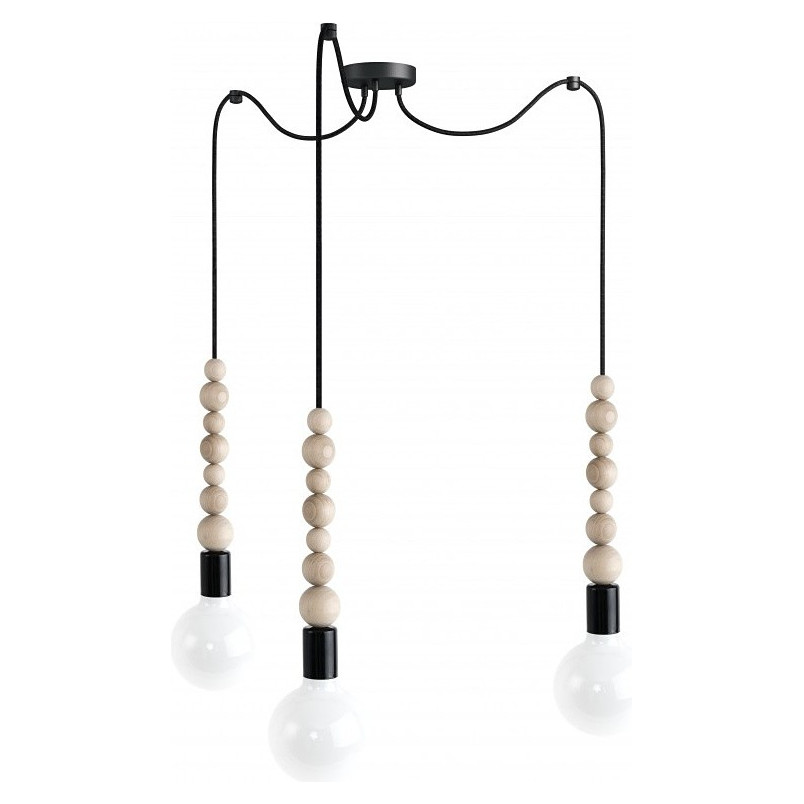 Lampa wisząca "Pająk" Loft Sfarer III | Drewno, Czarny