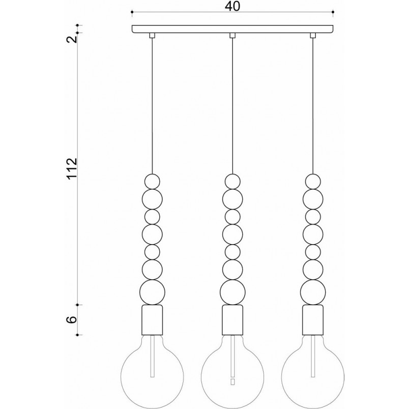 Lampa Wisząca Loft Sfarer III | Czarna, Drewniana, 3xE27