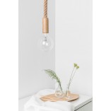Lampa Marynistyczna Ari | Wiszący Loft | Drewno, Kolorowe Kable