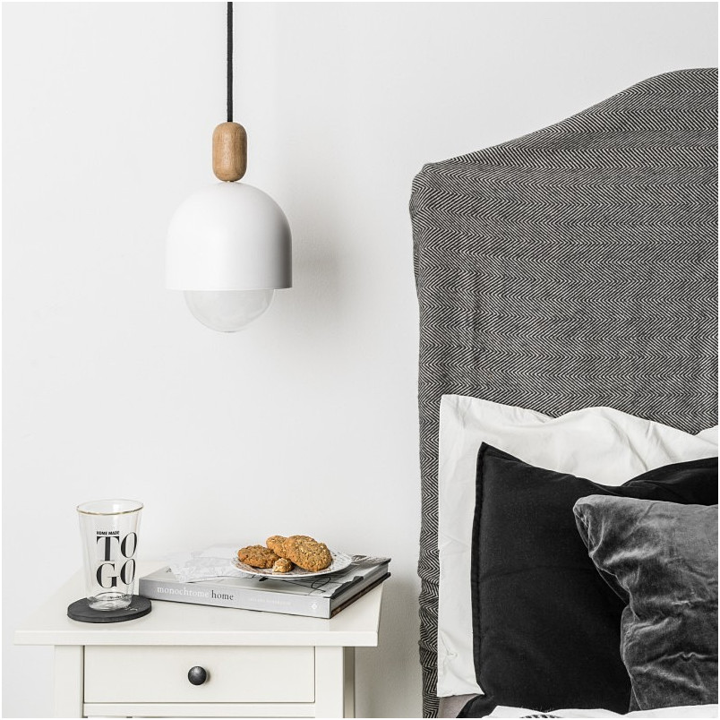 Lampa wisząca Loft Ovoi | Biały metal z kolorowym kablem