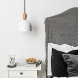 Lampa wisząca Loft Ovoi | Biały metal z kolorowym kablem