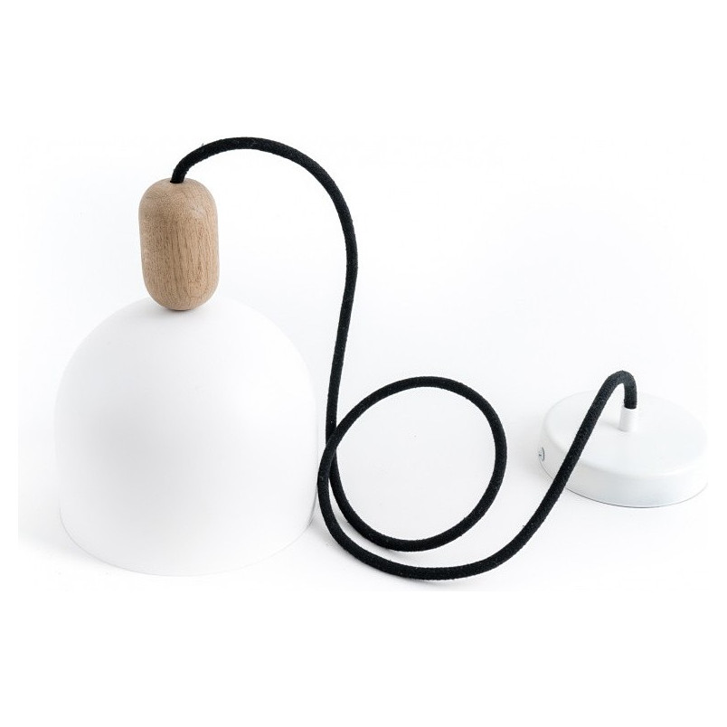 Lampa wisząca Loft Ovoi | Biały metal z kolorowym kablem