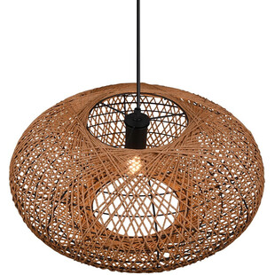 Lampa wisząca rattanowa Hedda | Trio - Brązowa, Boho | Kup online