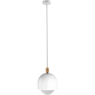 Lampa wisząca skandynawska Loft Ovoi 17cm biała perła Kolorowe kable