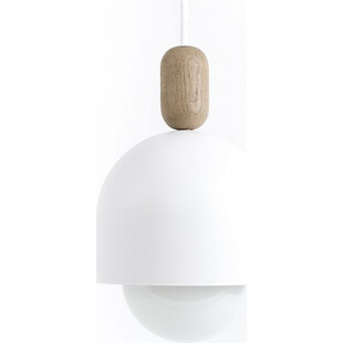 Lampa wisząca skandynawska Loft Ovoi 17cm biała perła Kolorowe kable