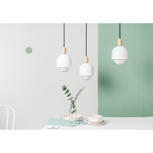 Lampa wisząca Loft Ovoi | Biały metal z kolorowym kablem