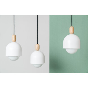 Lampa wisząca Loft Ovoi | Biały metal z kolorowym kablem