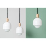 Lampa wisząca Loft Ovoi | Biały metal z kolorowym kablem
