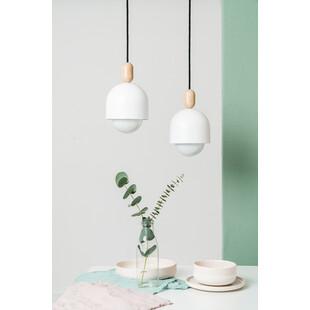 Lampa wisząca Loft Ovoi | Biały metal z kolorowym kablem