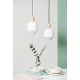 Lampa wisząca Loft Ovoi | Biały metal z kolorowym kablem