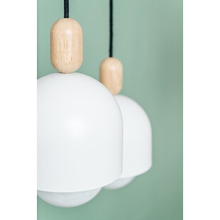 Lampa wisząca Loft Ovoi | Biały metal z kolorowym kablem