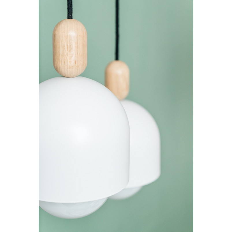Lampa wisząca Loft Ovoi | Biały metal z kolorowym kablem