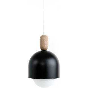Lampa wisząca skandynawska Loft Ovoi 17cm czarny / biała perła Kolorowe kable