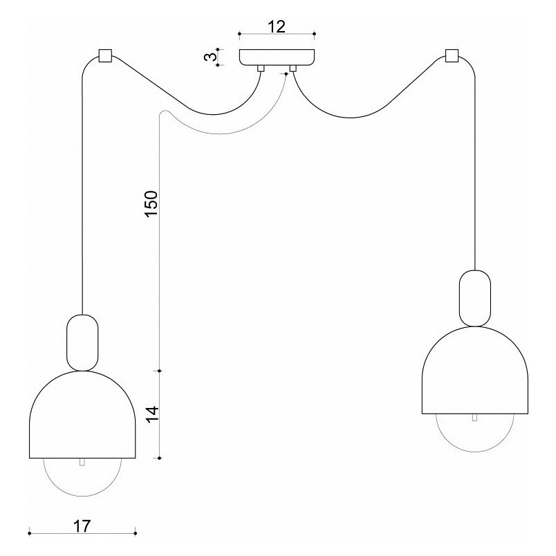 Lampa Wisząca Loft OVOI II Czarna - Kolorowe Kable | Skandynawski Design