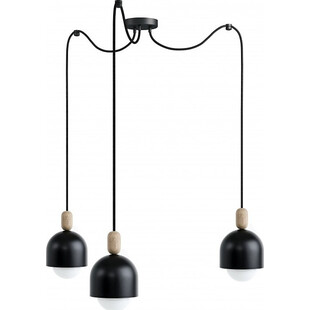 Lampa wisząca skandynawska Loft Ovoi III czarny / węgiel kamienny Kolorowe kable