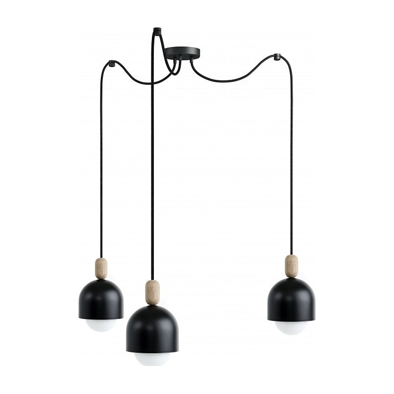 Lampa Wisząca Skandynawska Loft Ovoi III Czarna | Kolorowe Kable