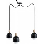 Lampa Wisząca Skandynawska Loft Ovoi III Czarna | Kolorowe Kable