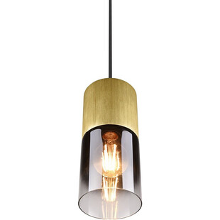 Lampa wisząca Trio Robin: Szkło dymione, mosiądz - Kup teraz!