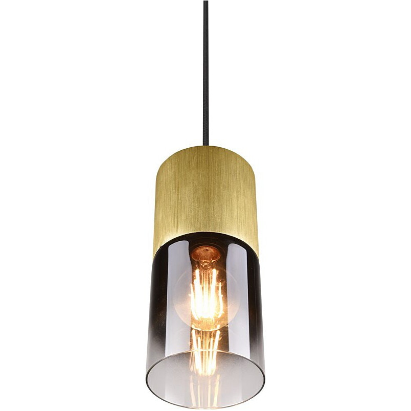 Lampa wisząca Trio Robin: Szkło dymione, mosiądz - Kup teraz!