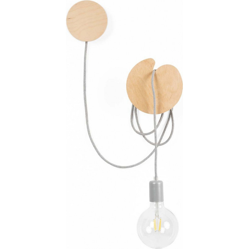 Kinkiet Loft Manzana - Drewno, Sklejka, Kolorowe Kable | Kup Teraz