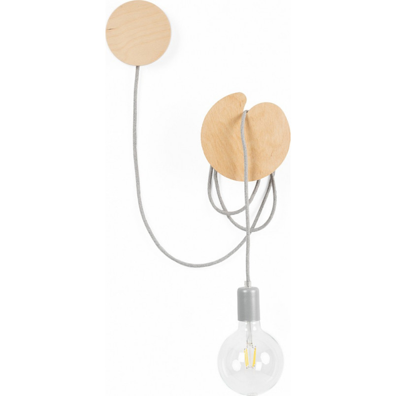 Kinkiet Loft Manzana - Drewno, Sklejka, Kolorowe Kable | Kup Teraz